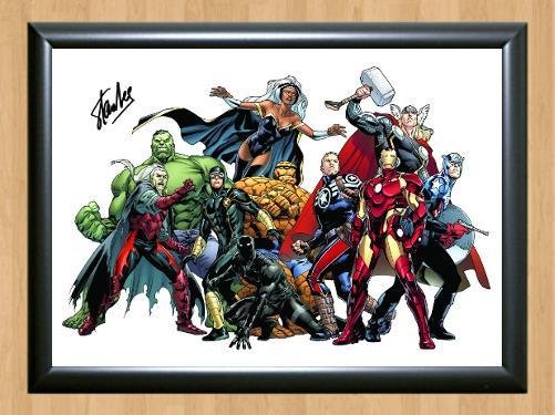 Stan Lee Marvel Heroes Comics Signed Autographed Photo Poster Print Memorabilia A2 16.5x23.4""