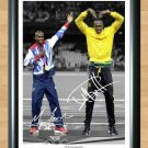 Mo Farah & Usain Bolt Olypmics 2012  Signed Autographed Photo Poster Print Memorabilia A2 16.5x23.4"