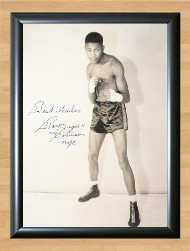 Sugar Ray Robinson Young Signed Autographed Photo Poster Print Memorabilia A2 16.5x23.4""
