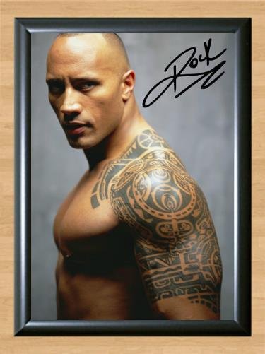 The Rock Dwayne Johnson Tattoo  Signed Autographed Photo Poster Print Memorabilia A2 16.5x23.4""