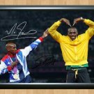 Usain Bolt Mo Farah 2012 London Olympic  Signed Autographed Photo Poster Print Memorabilia A2 16.5x2