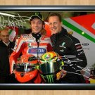 Valentino Rossi Michael Schumacher Signed Autographed Photo Poster Print Memorabilia A2 16.5x23.4""