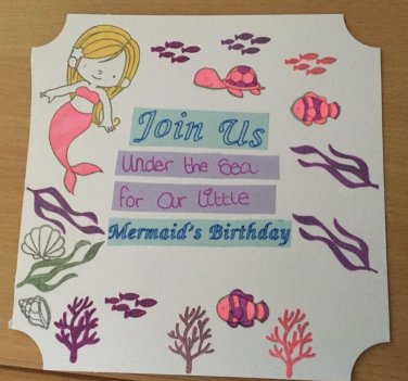 Mermaid birthday invitations