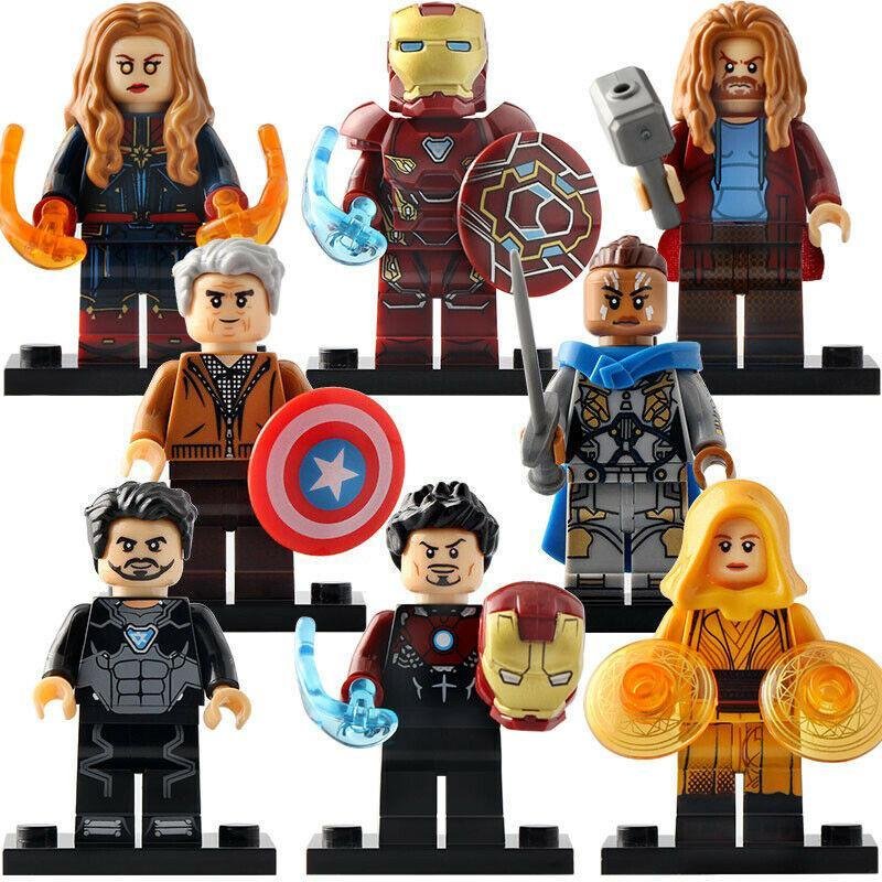 8pcs Avengers Endgame Captain Marvel Tony Stark Ancient One Valkyrie Minifigures