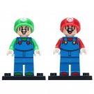 2pcs/set Mario & Luigi - Super Mario Brothers Figure For Custom Minifigures
