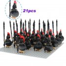 21pcs/set Ancient Greek The Spartan Army Soldiers with Weapons Minifigures