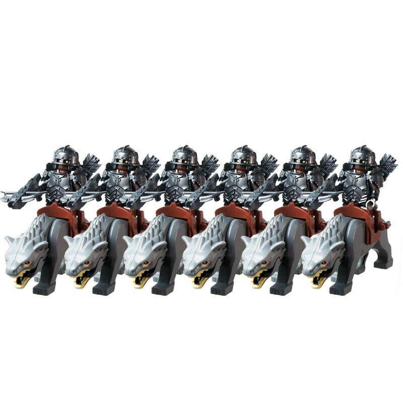 12Pcs Uruk-Hai Army Riding the Gray Wolf The Lord Of The Rings Minifigures