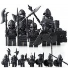 7Pcs/Set Medieval Castle Knights The Black armor with weapons Minifigures