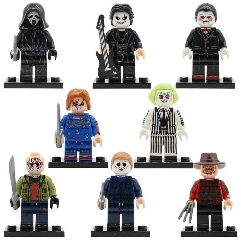 8Pcs/set Michael Myers Beetlejuice Eric Draven Jason The Horror Minifigures
