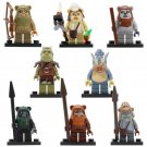 8Pcs Ewok Warrior Logray Teebo Tokkat Watto Wicket Star Wars Minifigures Toy