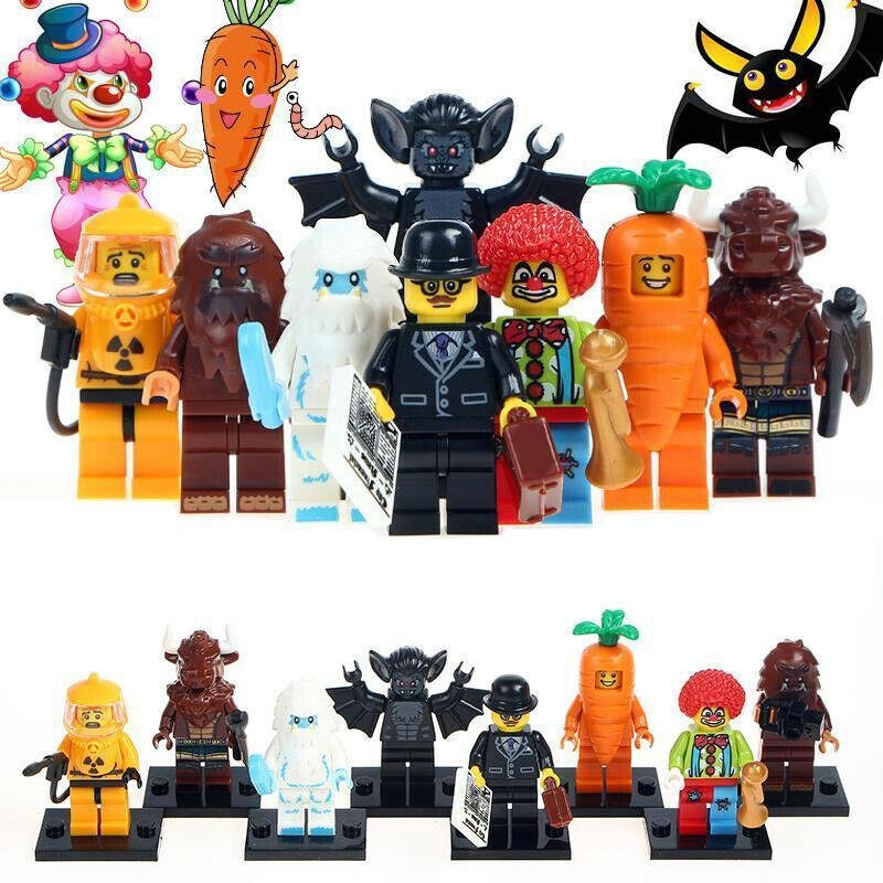 8pcs/set Business Man Bigfoot Clown Snow Carrot Man Tauren Minifigures Toys
