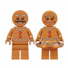 2Pcs/set Gingerbread Man & Gingerbread Woman Minifigures Building Toys Gift