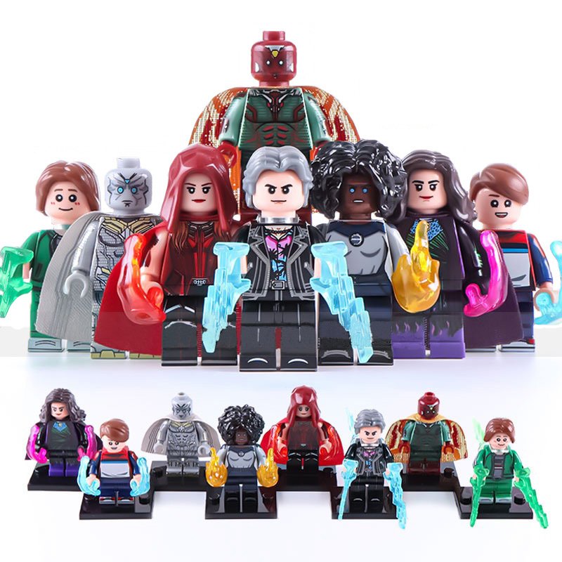 8pcs Wandavision Scarlet Witch Agatha Harkness Quicksilver Monica Minifigures