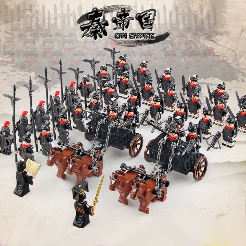 45pcs China The Qin Dynasty Army Chariots Qin Shi Huang Soldiers Minifigures Toy