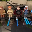 5pcs Star Wars Jedi Qui-Gon Jinn Obi-Wan Anakin Ahsoka Aayla Minifigures Toys