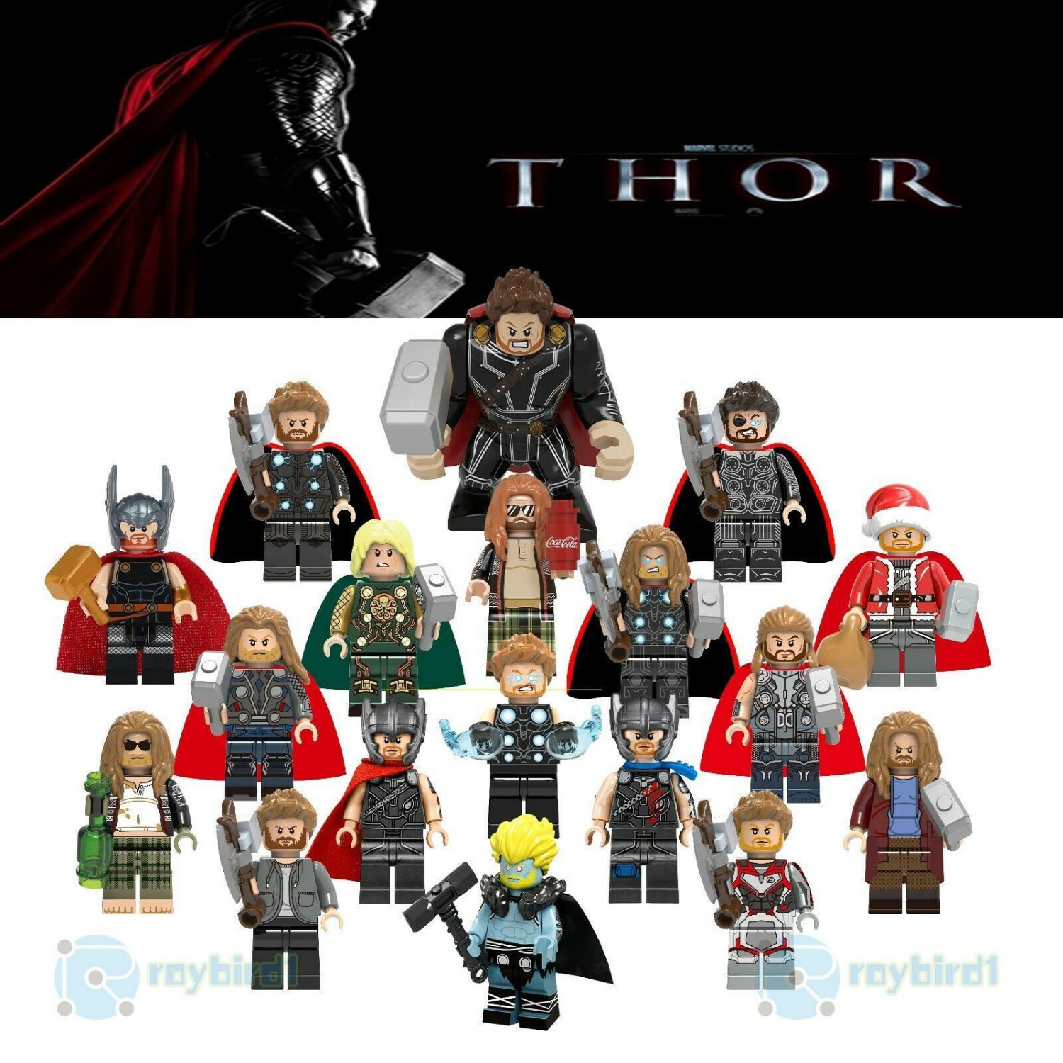 18pcs/set Different Style Thor Odinson Avengers Marvel Super Heroes Minifigures