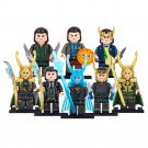 Collection 8pcs Loki with Helmet Tom Hiddleston Marvel Thor Minifigures Toys