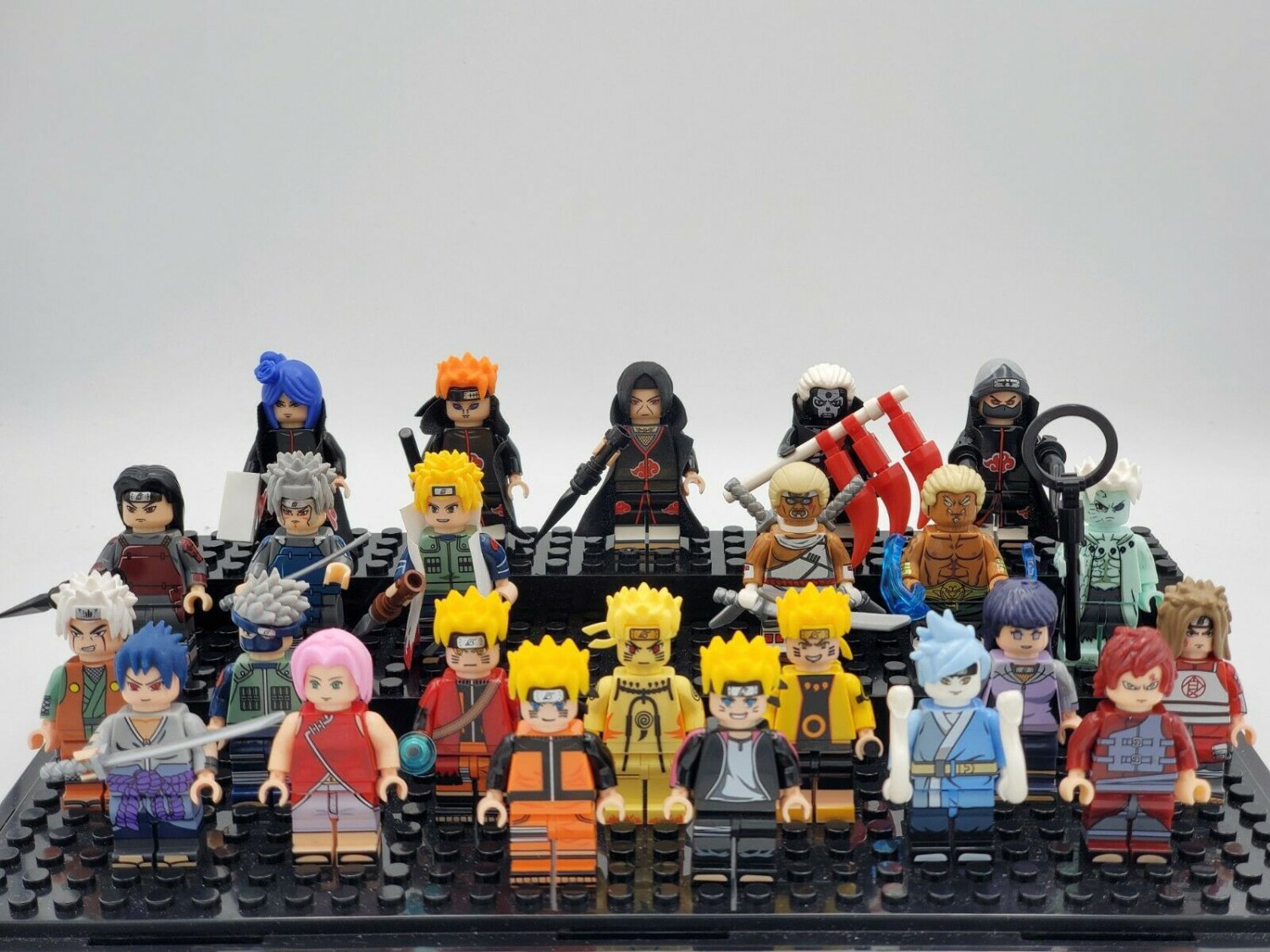 24pcs Naruto Boruto Itachi Kakashi Mitsuki Minato Pain Sakula Custom Minifigures