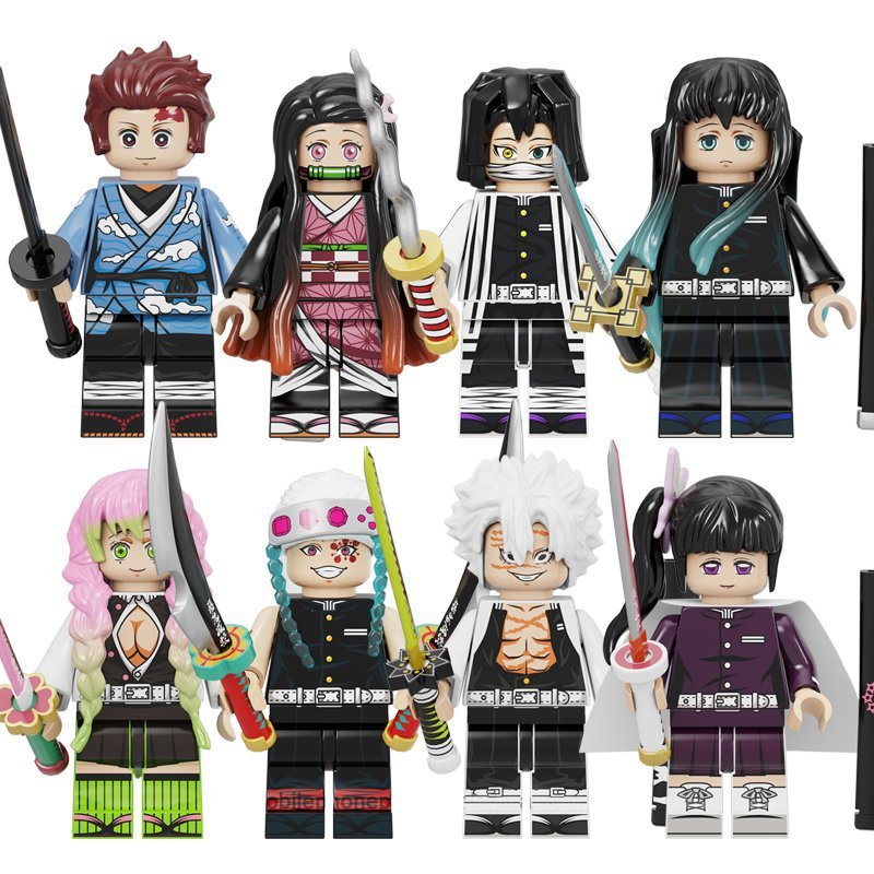 8pcs Demon Slayer Tanjiro Nezuko Kamado Tengen Uzui Obanai Iguro ...