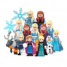 13pcs Disney Frozen Snow Queen Elsa Anna Prince Eric Olaf Elk Sven Minifigures