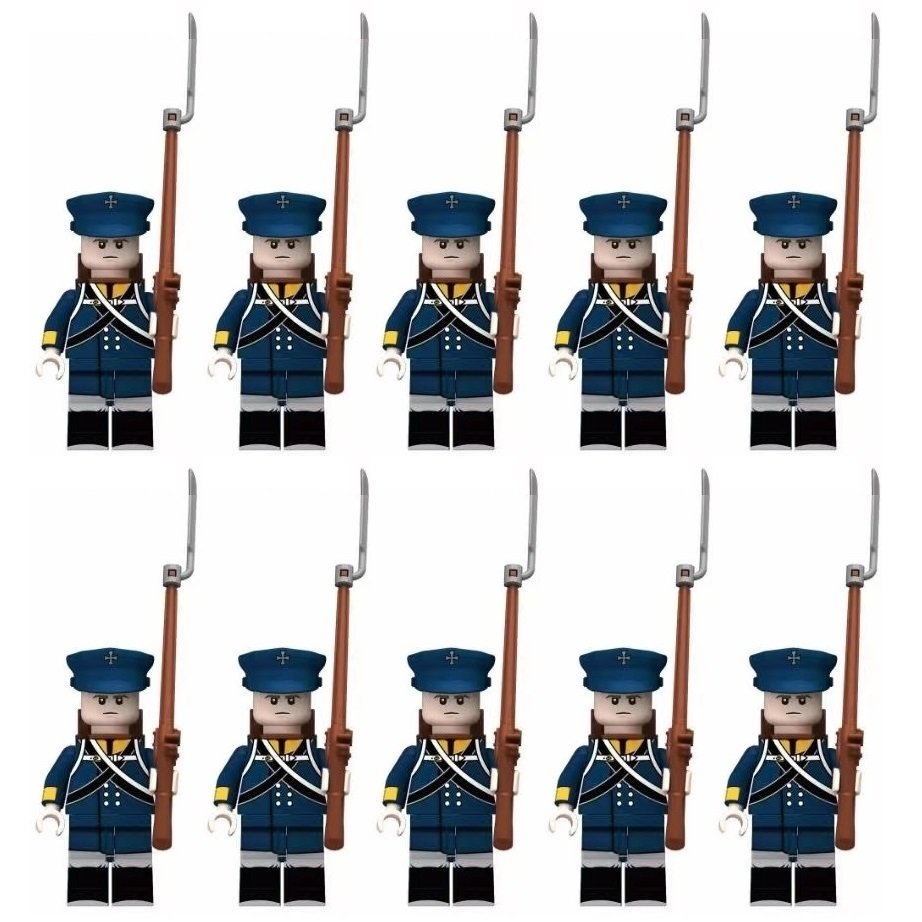 10pcs Napoleonic Wars Prussian Landwehr Regiment Minifigures Building Toys