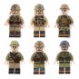 6pcs WW2 Imperial Japanese Army Soldiers Minifigures Set Weapons and Accessories