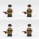 4pcs WW2 US Army The Pacific War Infantry Soldiers Minifigures Accessories