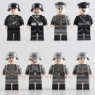 8pcs WW2 Mixed German Army Soldiers Officer Minifigures Weapons Accessories