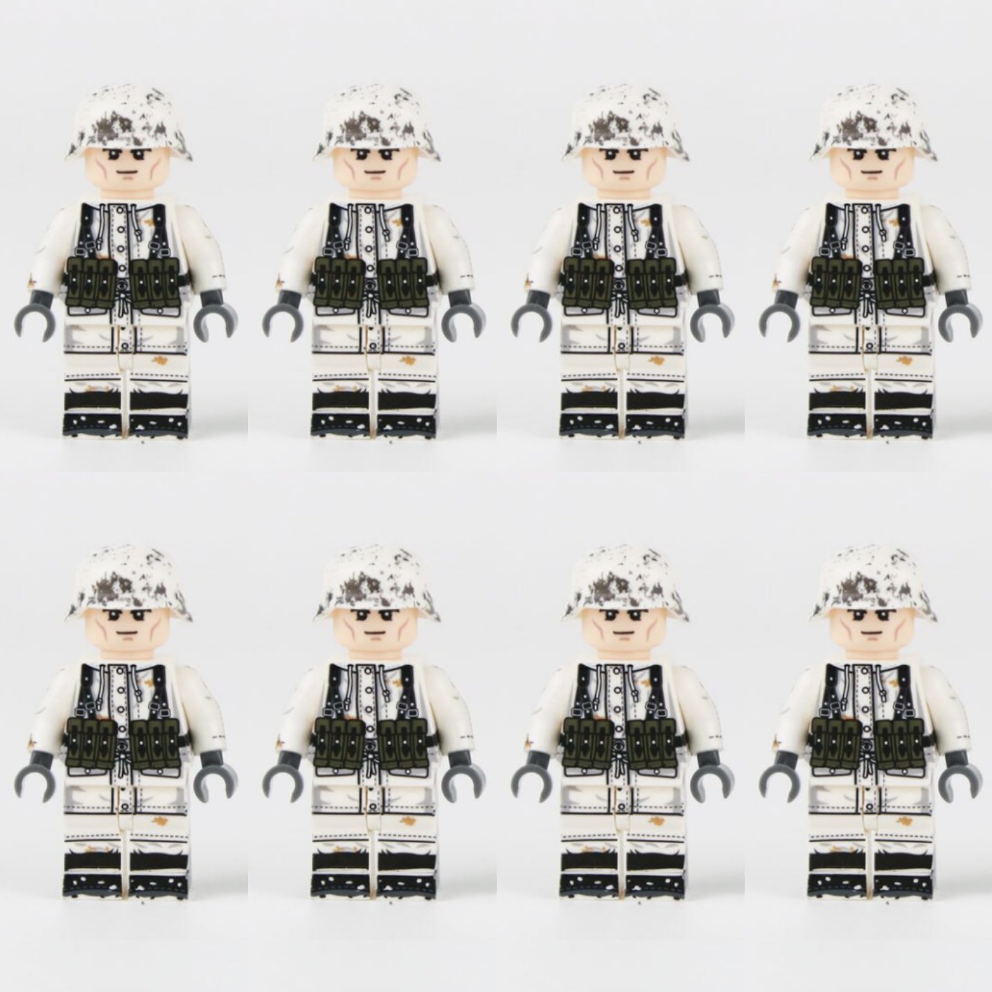 8pcs WW2 German Wehrmacht The 6th Army Winter Uniform Minifigures Accessories