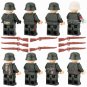 8pcs WW2 German Heer Infantry Unit Minifigures Weapons and Accessories