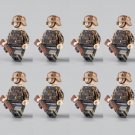 8pcs WW2 German Infantry Erbsenmuster Camouflage Minifigures Weapons Accessories