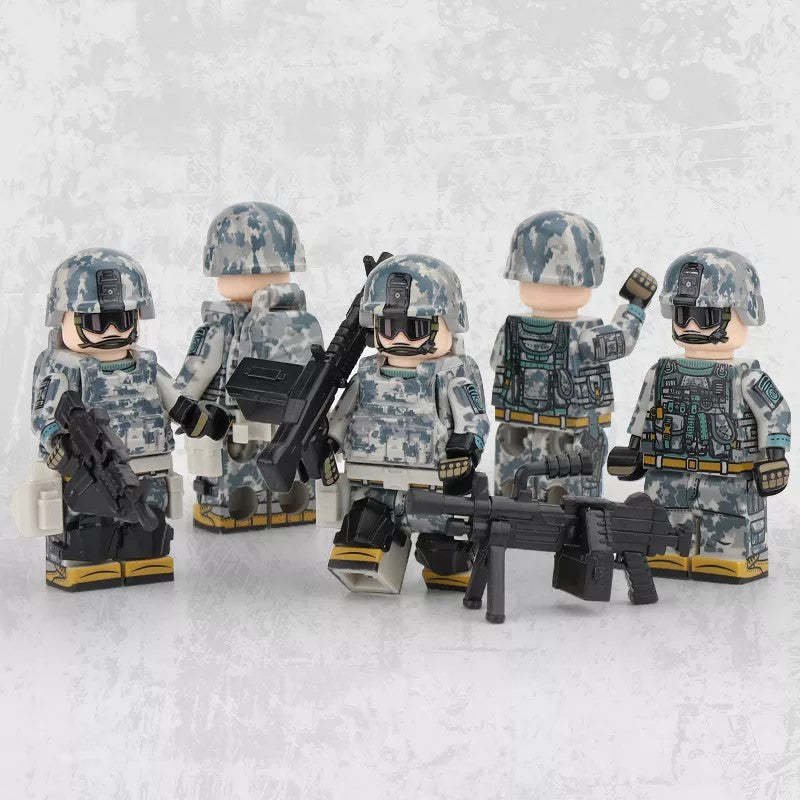 5pcs Modern Army US Army 82nd Airborne Division Minifigures Weapons Accessories