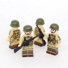 4pcs WW2 US Army 101st Airborne Paratroopers Minifigures Weapons Accessories