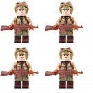 4pcs WW2 US Army 9th Armoured Division Tankers Minifigures Weapons Accessories