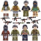 8pcs Rebels Scarf Mask Military Conflict Battle Minifigures Weapons Accessories