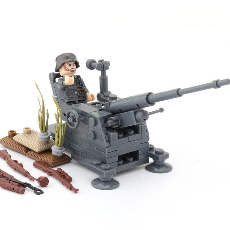 WW2 German Army Flak 38 AA Gun Artillery Soldier Minifigures Accessories