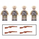 4pcs WW2 Allied troops British Army Soldiers Minifigures Weapons and Accessories