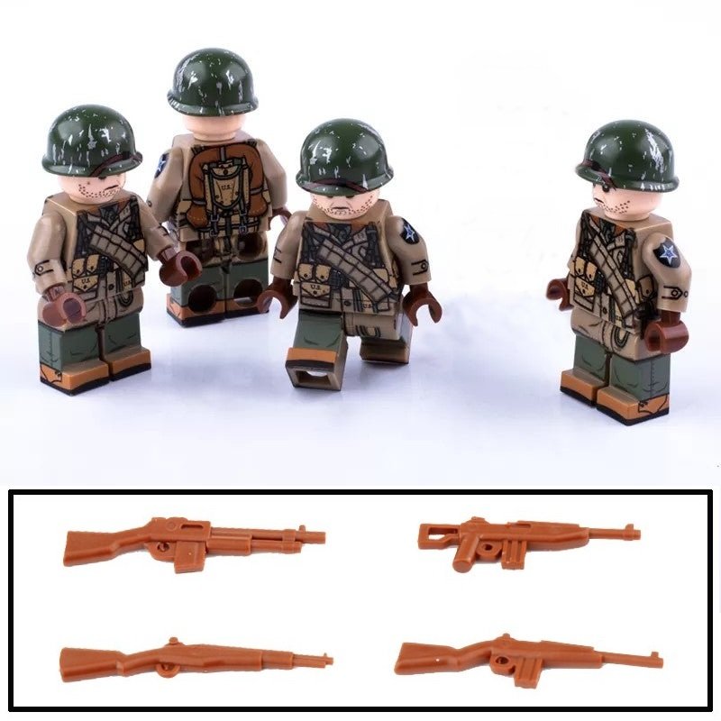 4pcs WW2 US Army The 2nd Infantry Division Minifigures Korean War (1951)