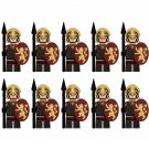 10pcs Game of Thrones Lannister army Pikeman Soldiers Minifigures Accessories