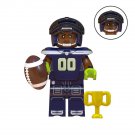 Football Player Seahawks Super Bowl NFL Rugby Players Minifigures Accessories