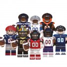8pcs Rugby Players NFL Super Bowl Minifigures Saints Titans Falcons Bengals