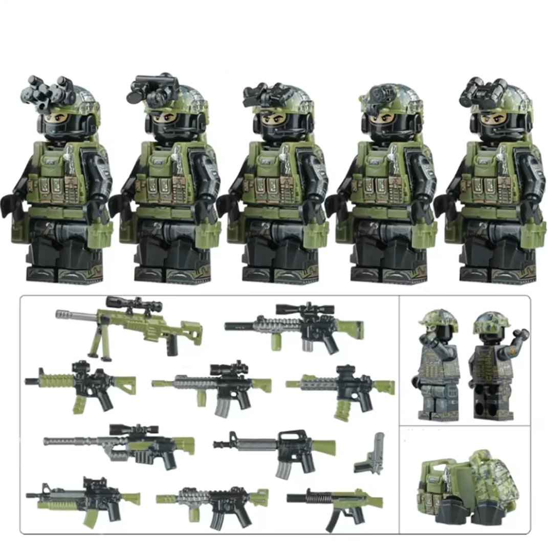 5pcs Elite UK Forces British Special Air Service (SAS) Minifigures Accessories