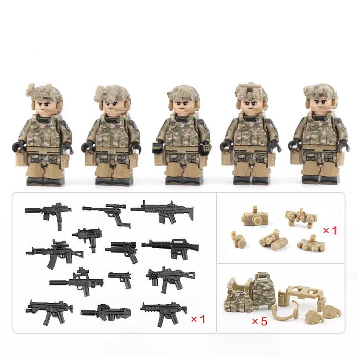 5pcs US Army 1st Special Forces Operational Detachment Minifigures Accessories