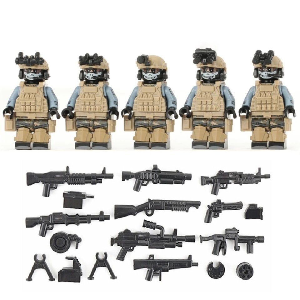 5pcs British Army Special Air Service (SAS) Minifigures Weapons Accessories