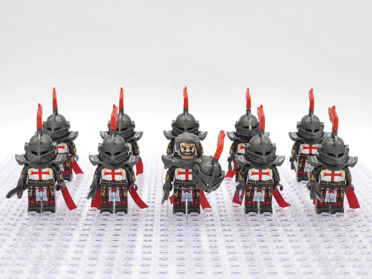 10pcs Crusades The Knights Templar Heavy Armor Minifigures Accessories