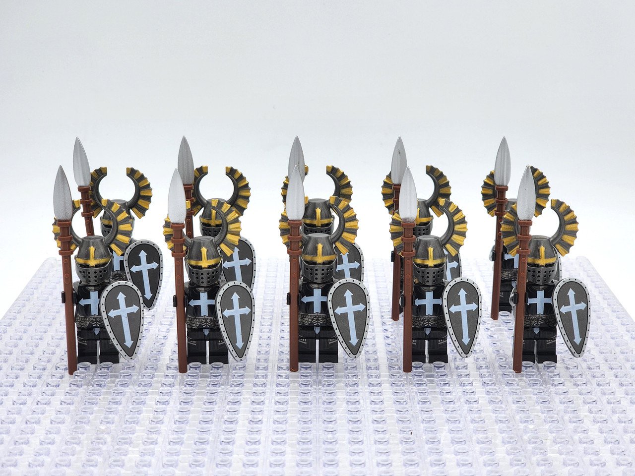 10pcs Crusades Knights Hospitaller Heavy Armor Minifigures Accessories