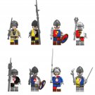 8pcs England Civil Wars The Wars of the Roses Soldiers Minifigures Accessories