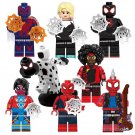 8pcs Spider-Man Across the Spider-Verse Miles Gwen Stacy The Spot Minifigures