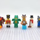 6pcs Nutcracker Snowman Turkey Dragon Reindeer Wolf Costume Minifigures Set