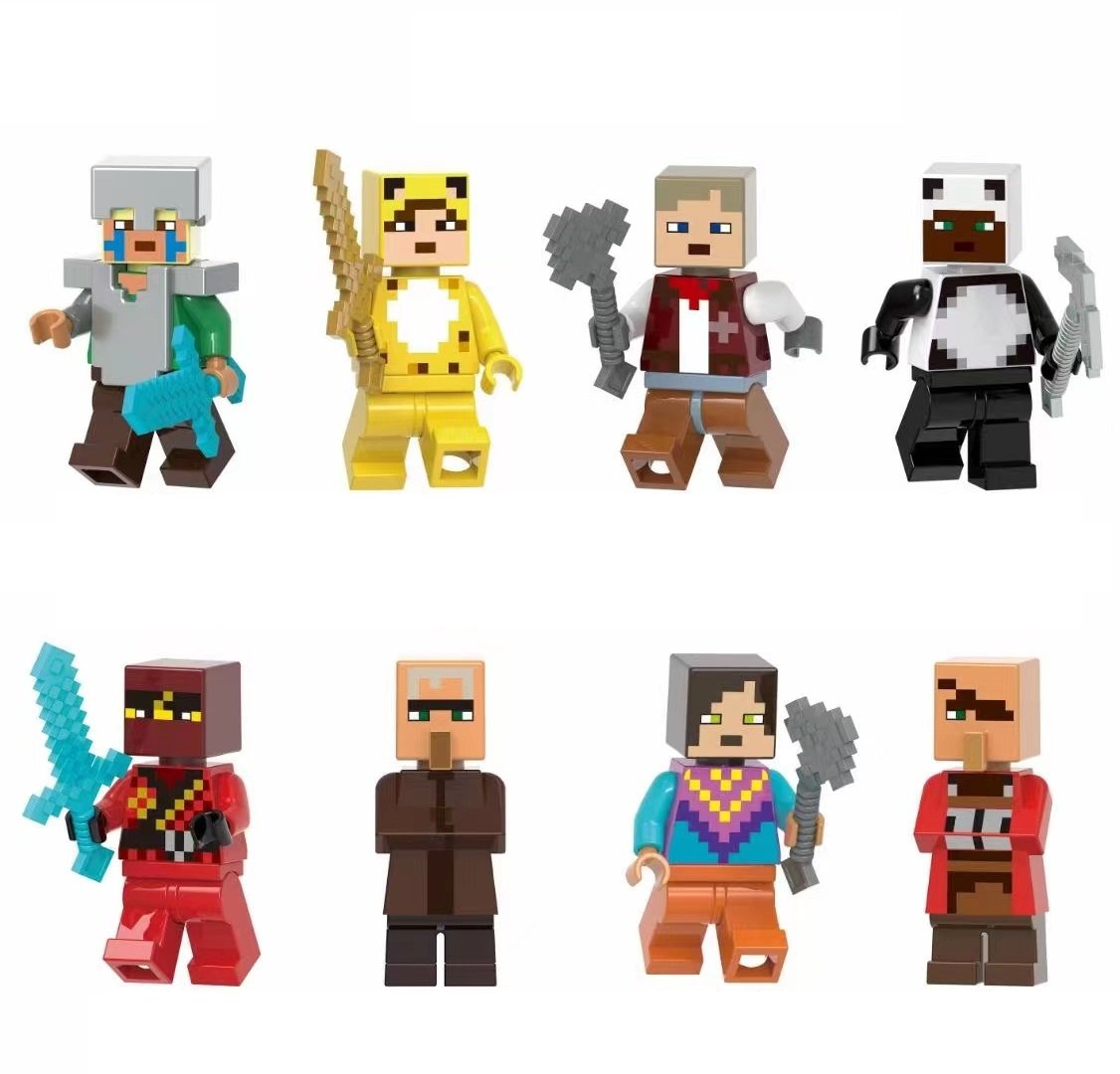 8pcs Minecraft Explorer Ocelot Farmer Kai Villager Llama Herder Minifigures